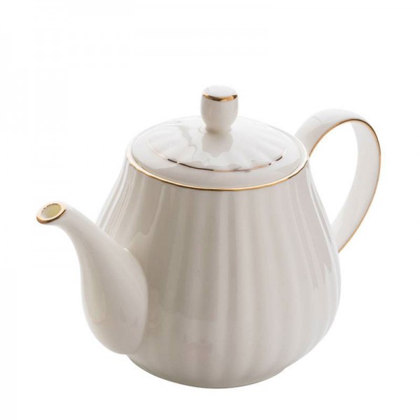Contorno moderno della caffettiera di stile europeo da 1000 ml in bollitore in oro osseo in ceramica / bollitore per la colazione a mano latte latte punch pot bollitore