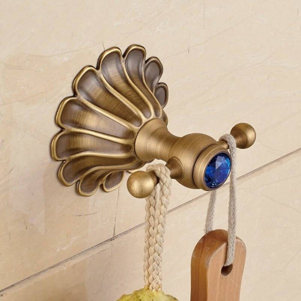 Serie a 12 petali Ganci in ottone antico / oro / nero / rosa Accessori per hardware da bagno Ganci per accappatoio Gancio per abiti montato a parete
