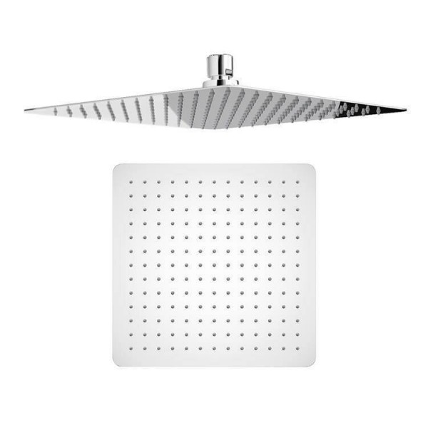 12 "Rubinetti termostatici Miscelatore doccia quadrato Testa ultrasottile con getti cromati per il massaggio del bagno