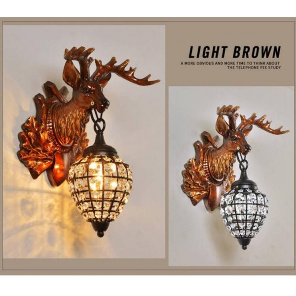 Abajur Wandlamp For American Village Camera da letto Comodino Antler Lampada da parete Personalità Soggiorno Ingresso Ingresso Cervi Luci