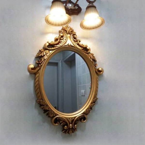 50cmx60cm Specchio da parete antico europeo di alta qualità da appendere al bagno Specchio da parete ovale per bagno impermeabile ovale per bagno