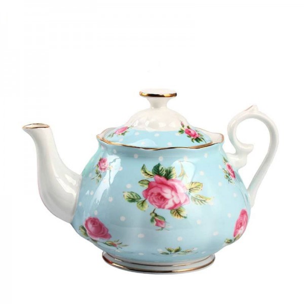570ml caffettiera stile pastorale contorno di ossa di ceramica in oro motivo floreale drinkware tè pomeridiano bollitore di succo di latte