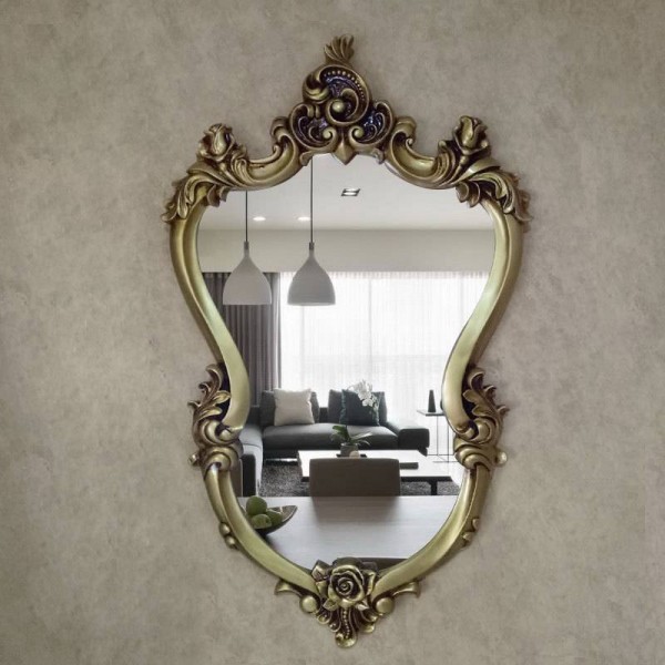 57cmx96cm Specchio decorativo rotondo europeo a specchio per bagno Specchio decorativo da parete