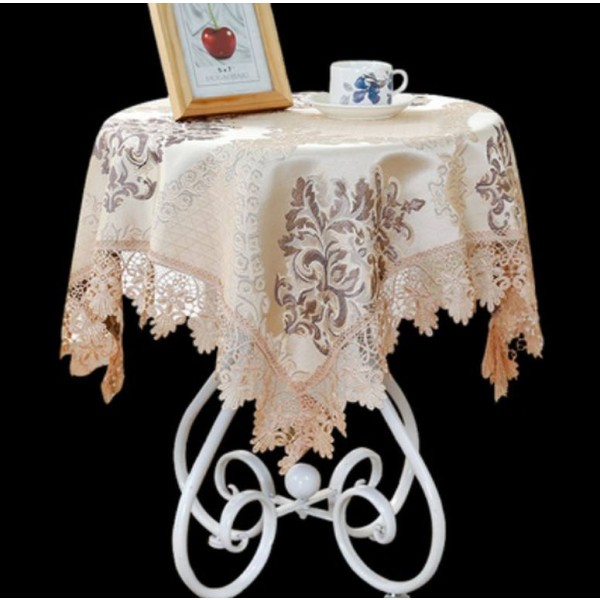 Tovaglie Quadrate Europee Lusso Jacquard Casa Elegante Toalha De Mesa Bordada Tovaglia Copertura Pizzo Bordi Manteles para mesa