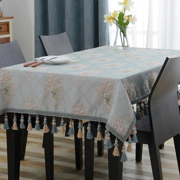 Tovaglie ricamate design stupefacente di lusso blu jacquard blu nappa Toalha De Mesa Royal N Lino tovaglie da pranzo