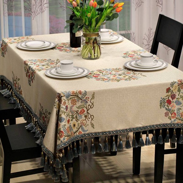 Americano Jacquard Tovaglia Cerchio Piante Tovaglia Lusso Nappa Bordo Tavolo da pranzo Copertura Cucina tafelkleed, Decorazioni per matrimoni