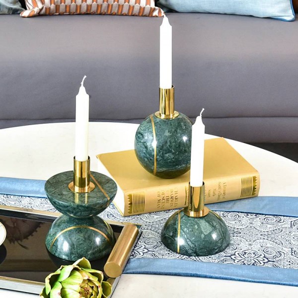 Decorazione di lusso americano portacandele a sfera in marmo Decorazione Campione Tavolo da casa Candeliere Ornamento Regalo Gaiolas Decorativas