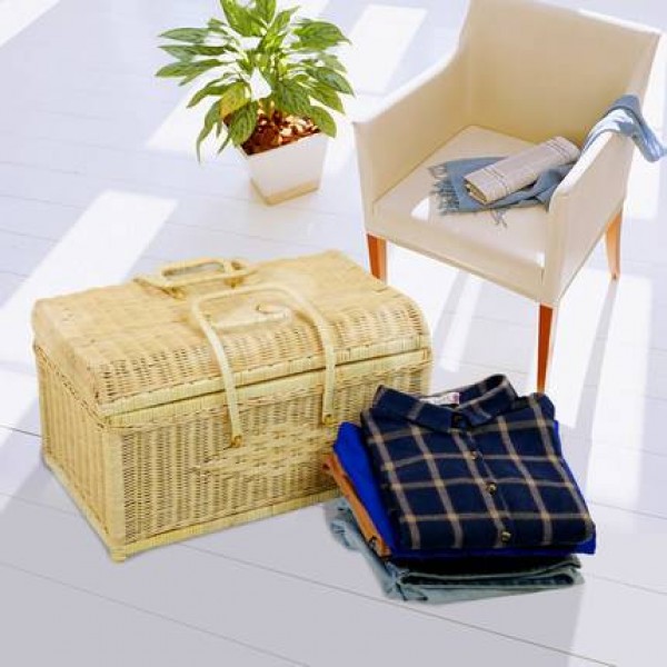 Scatola di immagazzinaggio Libro di immagazzinaggio Deposito di vestiti Grande rattan di rattan Scatola di picnic coperta coperta d'annata Scatola di vestiti sottile Scatola di rattan