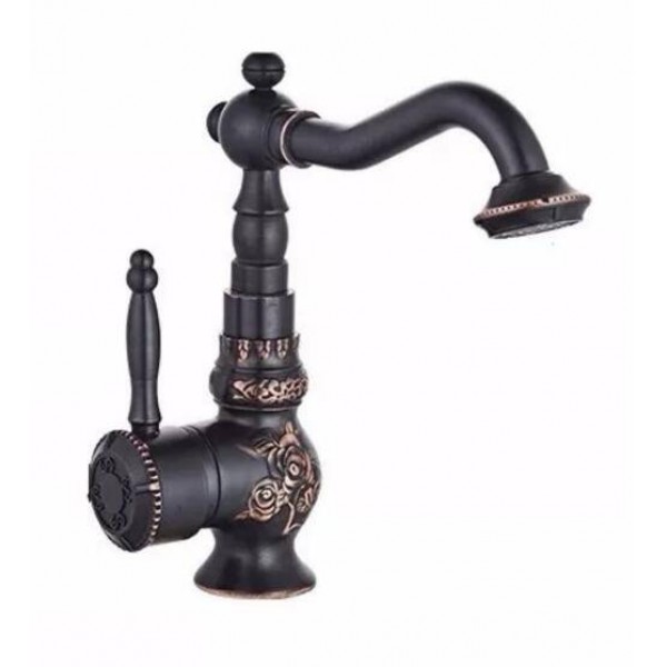 Rubinetti per lavabo Rubinetto per bagno in ottone antico Lavabo da incasso Rubinetto Ruota maniglia singola Miscelatori per acqua calda e fredda Gru XT940