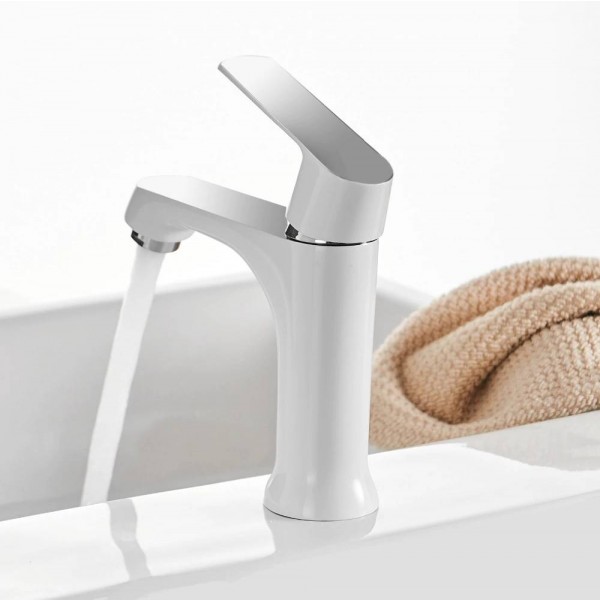 Rubinetti per lavabo Rubinetto per bagno elegante Miscelatore per lavabo acqua calda e fredda Finitura cromata Lavandino in ottone Gru per acqua Oro 855738
