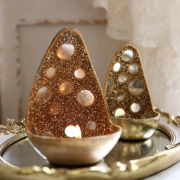 Ornamenti candeliere Set matrimonio Ornamenti fatti a mano stile esotico lusso specchiato lucido