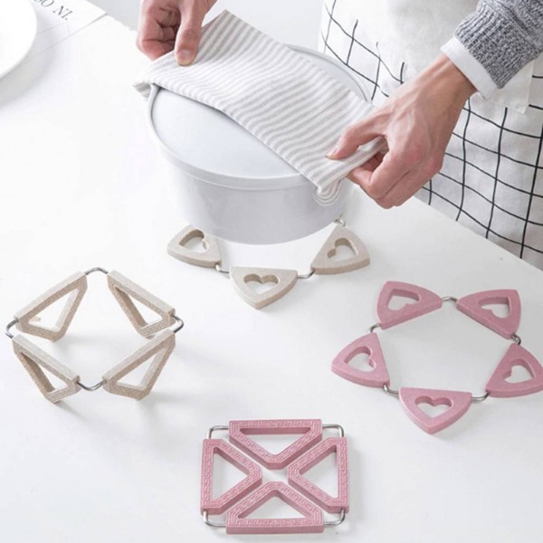 Cuscino pieghevole antiscivolo colorato resistente al calore Sottopentola Padella Tovaglietta Portabicchieri Cuscino Sottobicchiere Accessori da cucina