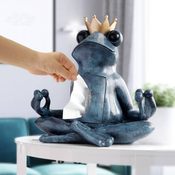 Scatola portaoggetti in resina decorativa Organizzatore per la casa Scatola portaoggetti in resina su tavolo Rana Statua Ornamento Mestiere Scultura regalo
