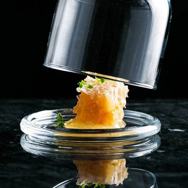 Cena europea a lume di candela cena a lume di candela Copertura antipolvere in vetro trasparente Spuntino dessert con coperchio vassoio da tè Frutta West Point Home