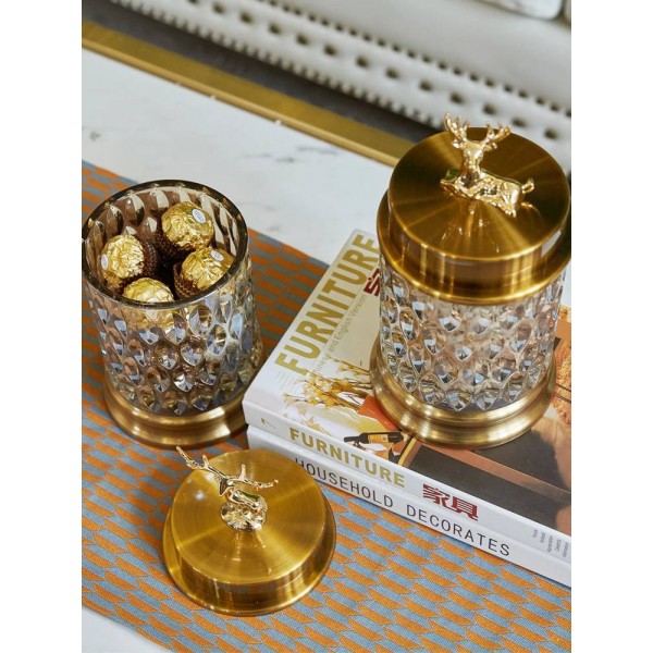 Barattoli di zucchero di cristallo trasparenti europei Utensili per serbatoi di stoccaggio Creativi barattoli di zucchero Decorazioni per soggiorno Ornamenti