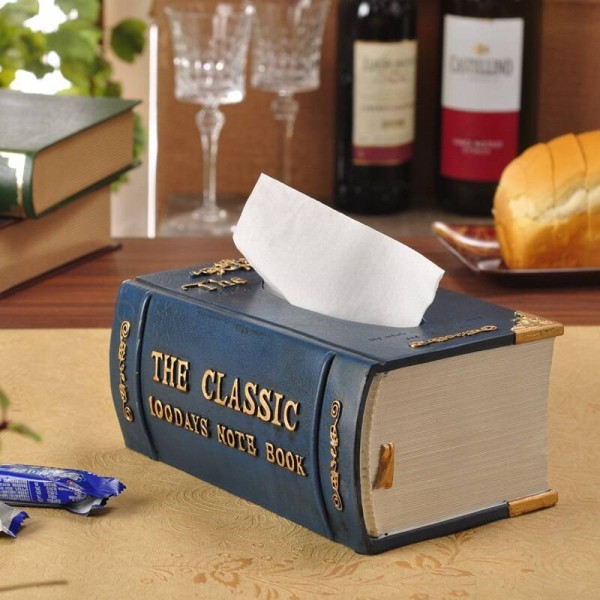 Tubo dell'asciugamano di carta della scatola di pompaggio del tessuto della scatola della resina di stile dei libri d'annata di modo