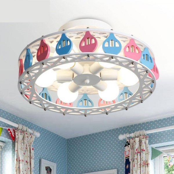 Ruota panoramica LED plafoniera ragazzo ragazza principessa camera da letto Plafoniere creativo personalità dei cartoni animati illuminazione della stanza dei bambini