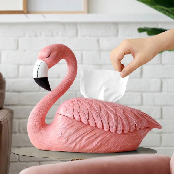 Flamingo Statua decorazione per casa ristorante ristorante portafazzoletti da tavolo ornamenti in resina scatola decorativa per tessuti