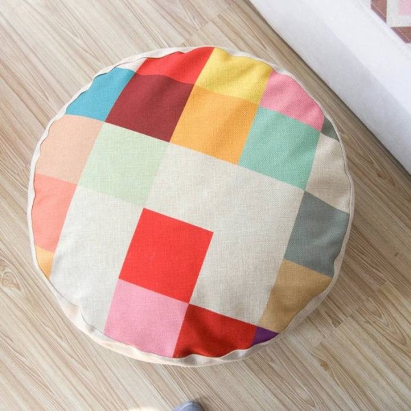 Fantasie geometriche Cuscino scozzese colorato Cuscino in lino stile pigro meditazione Almohada futon tatami Cuscini per divani piccoli 15 cm di spessore