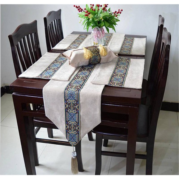 HAO JOY Lusso Europa Artigianato Artigianato Stile Europa Runner Argento caldo Home Decor Decorazioni per la tavola Tovaglie, 1 pezzo