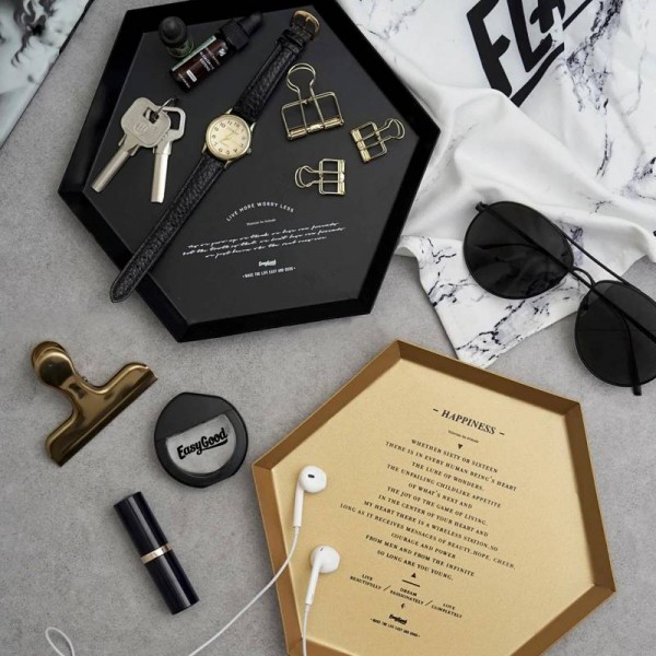 Esagono piatto di metallo per ufficio in stile minimalista chic scandinavo nordico scrivania articoli vari cibo vassoio di stoccaggio gioielli organizzatore Decor