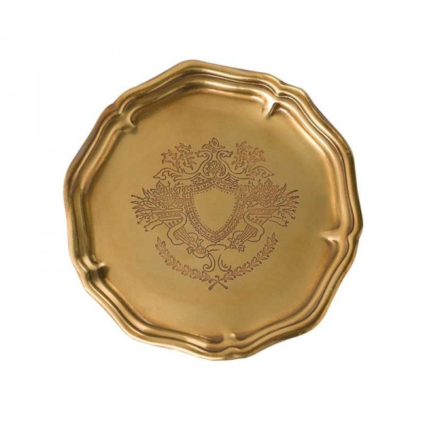 Set vassoio in ottone 6 pezzi fatto a mano rotondo InsFashion di alta qualità per lussuose decorazioni per la casa in stile americano europeo