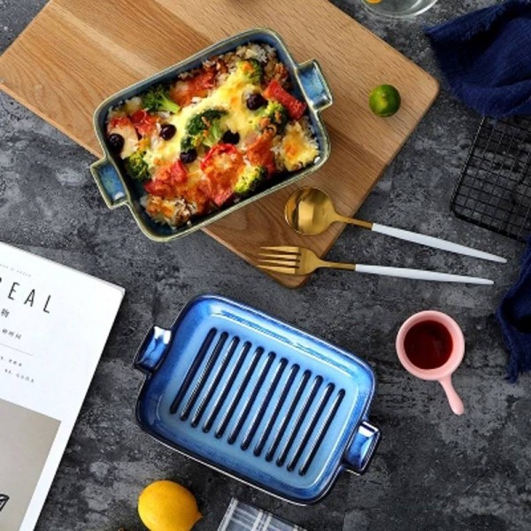 Forno in stile giapponese cambio stoviglie in ceramica da forno piatto occidentale piatto da cucina creativo piatto da pesce piatto orecchie orecchie al forno ciotola