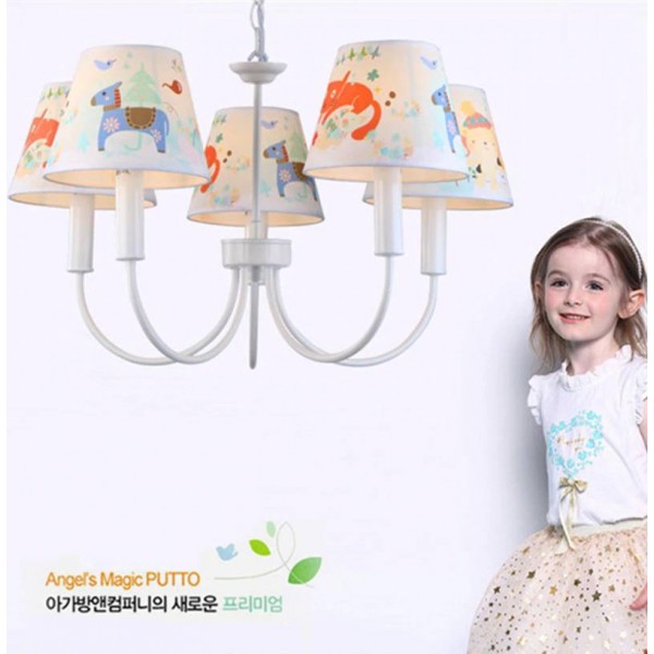 novità per bambini paralume cavallo illuminazione sospesa stile coreano lampada a fumetti pendientes camera dei bambini camera da letto lampadario in ferro lampe