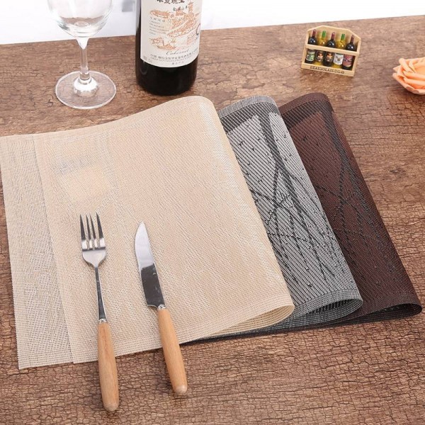 Lekoch 4Pcs / lot Tovagliette in PVC Rettangolo Albero Tovagliette per tavolo Tappetini in plastica Cuscinetti da pranzo impermeabili Ciotola Set di coster antiscivolo