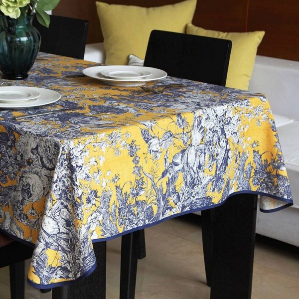 Tovaglia da tavola di lusso in lino di cotone bohemien di lusso con bordo in pizzo, tovaglia da tè, mensole rettangolari, copertura per tavolo da hotsale