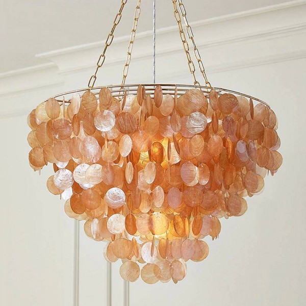 lampadari moderni a sospensione a lustro a conchiglia a led fai da te per sala da pranzo lampadari a sospensione per camera da letto nordica di lusso