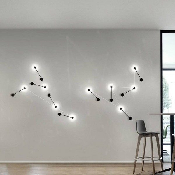Applique da parete a LED moderna in ferro fai-da-te Lampada da parete bianca / nera Soggiorno TV Camere da parete Apparecchi di illuminazione Applique Wandlampen
