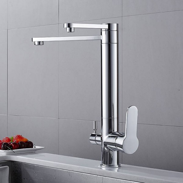 New Black / Chrome Purify Crane For Kitchen Deck Mounted Water Filter Tap Rubinetto per lavabo a 3 vie Miscelatore lavello a 3 vie LAD-153