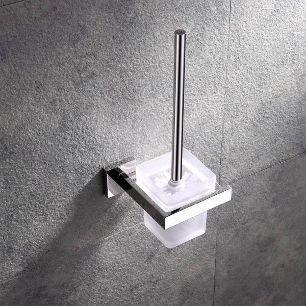 Nuovo stile Cromo / Colore nero Bagno acciaio inossidabile porta scopino per bagno Accessori da parete per bagno 9155K