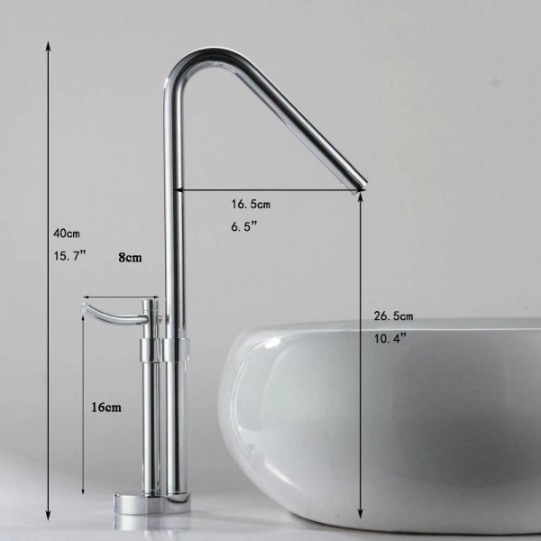Il più nuovo design moderno in ottone massiccio rubinetto da bagno alto lucido rubinetti per lavabo alto cascata bacino rubinetto laterale XR801B