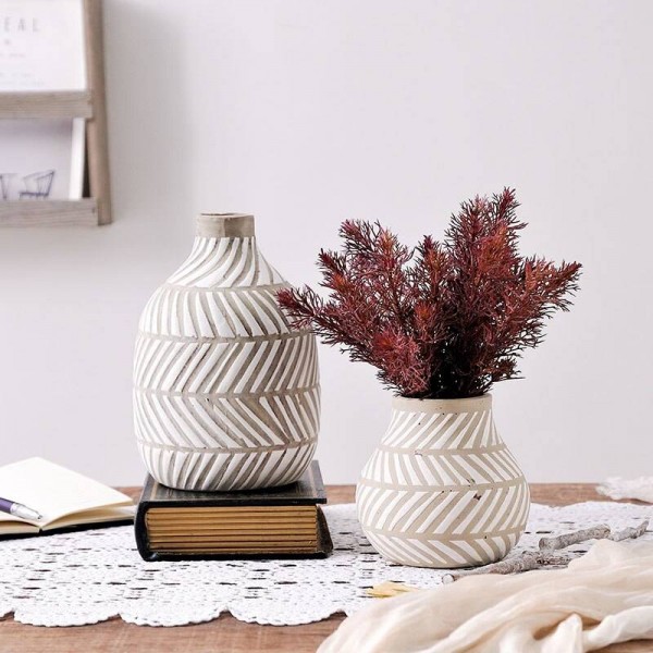 Vaso in ceramica nordica Moderno vaso di argilla europeo Fiore TV Armadietto Soggiorno Sala da pranzo Ornamenti per la decorazione domestica