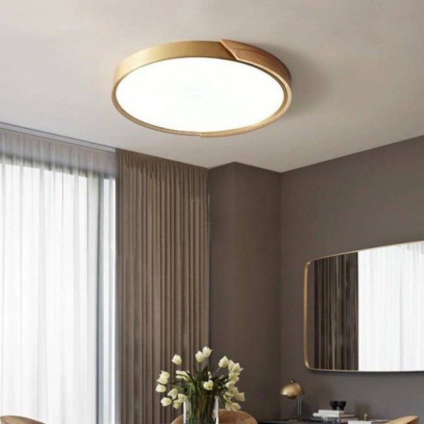 Nordic Lamparas Lampada da soffitto a LED per camera da letto Moderna Semplice Soggiorno in legno rame Lampade a sospensione Decorazione della casa Hanglamp