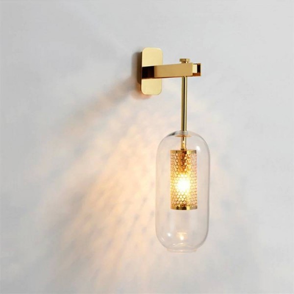 Soggiorno nordico Hotel Lampada a sospensione Lunga vetro Semplice post moderno Passerella Camera da letto Comodino LED Decorare la lampada da parete