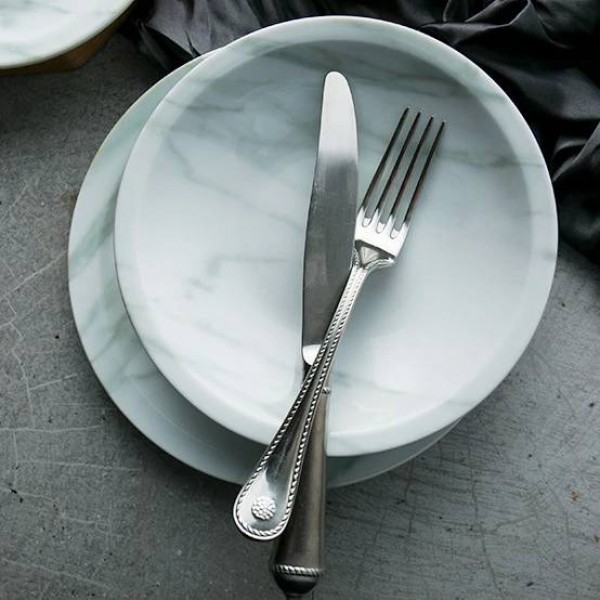Piatti in marmo nordico Piatti per piatti da 23 cm / 18 cm Piatti per insalatiera Piatti in ceramica bandejas