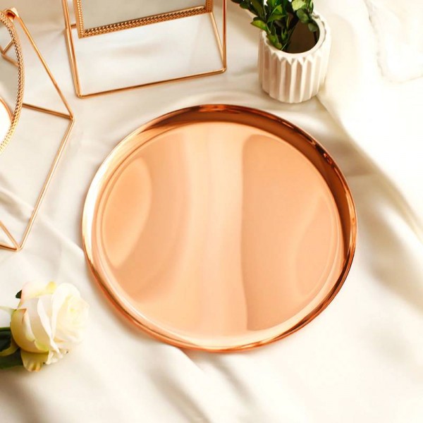 Vassoio portaoggetti da ufficio in metallo oro rosa nordico Vassoio portaoggetti scandinavo Vogue gioielli Scrivania Portaoggetti Organizer Decor per la casa