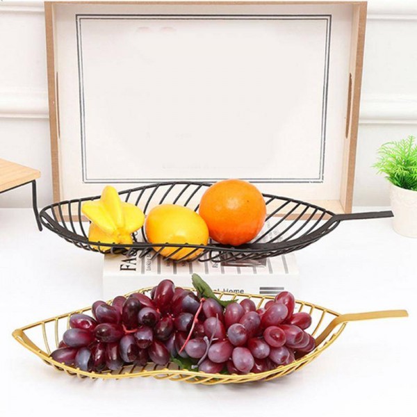Vassoio di ferro in stile nordico Cesto di frutta a forma di foglia Cestino di caramelle semplice Snack Cestino da cucina Cucina Soggiorno Tavolo Piatto da frutta Decor