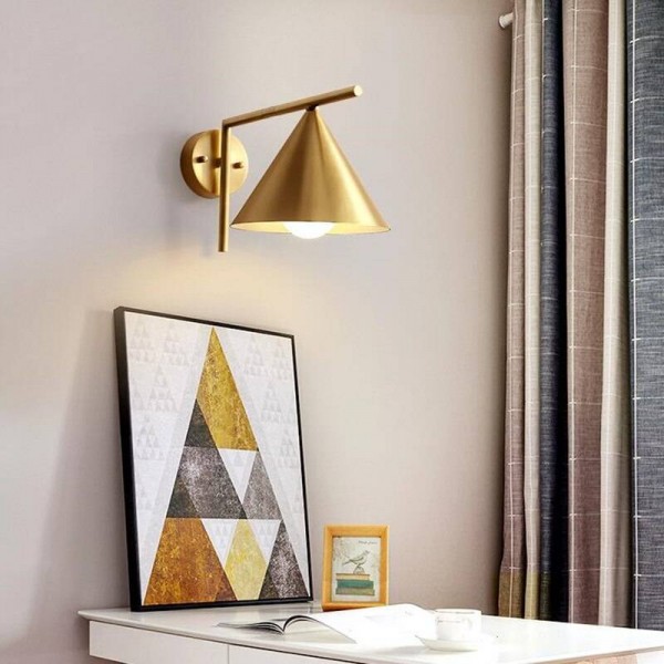 Lampada da parete a LED comodino camera da letto a LED in rame del Nord Europa Moderna lampada da parete per soggiorno