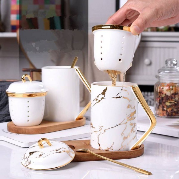 L'ufficio porta la tazza di tè Tè d'ossa Separazione dell'acqua Tazze e tazze profumate di tazza da viaggio da caffè