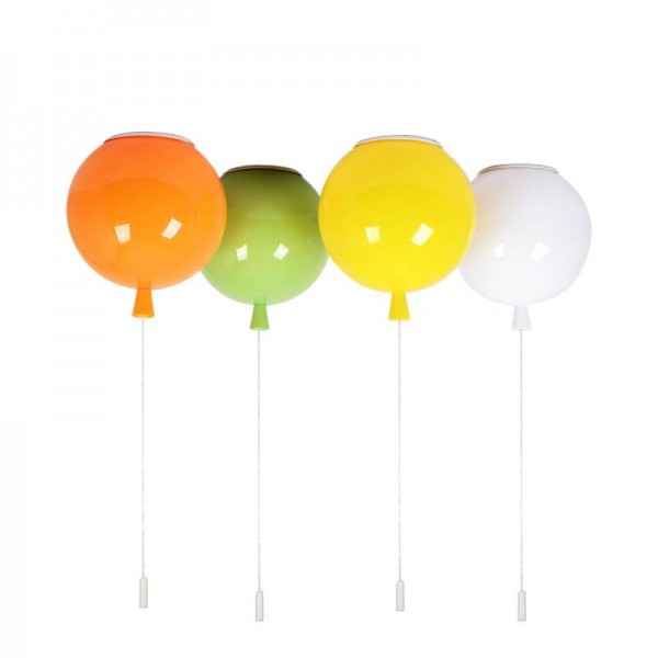 Una combo 3 pezzi Lampada da soffitto a led rosso verde blu giallo Novità Palloncino a colori Camera per bambini Lampada a bolle Lampadina Dia.30cm 35cm Palla E27