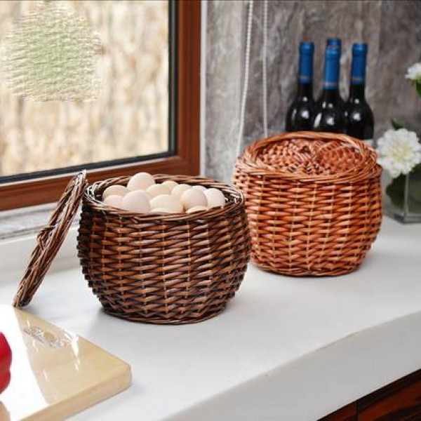 cestino di immagazzinaggio del rattan cestino di vimini cestino di uova di bambù e cesto di frutta