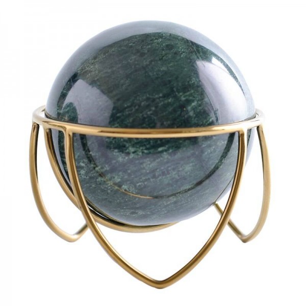 stone Crafts Figurine Metal Stand Stone Ball Rolling Ball Garden Decor Craft Accessories Arts And Crafts