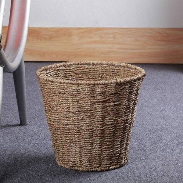 Pattumiera rotonda in metallo spazzatura pattumiera domestica Vaso di fiori set Contenitore di stoccaggio Pratico cestino per la carta straccia