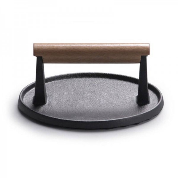 Piastra per bistecca in ghisa a strisce Strumento per pressa professionale per carne Teppanyaki Pan Press Strumento per barbecue all'aperto Accessori per picnic