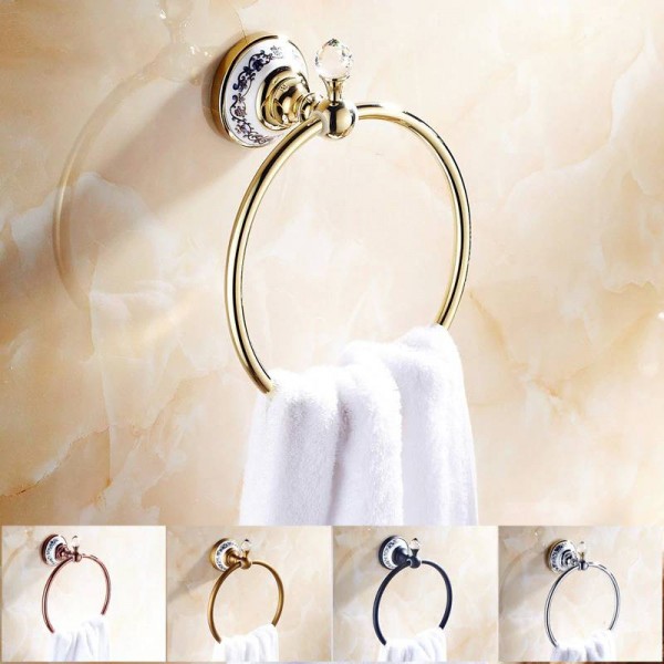 Porta asciugamani Anelli in ottone massiccio Finitura cromata oro Porta asciugamani Porta asciugamani Porta asciugamani Accessori bagno Utili per il bagno 6319