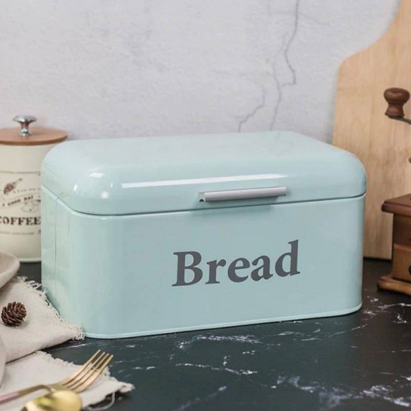 Contenitore per pane vintage Armadietto per snack in ferro Scatola per desktop Finitura a prova di polvere Scatola di immagazzinaggio Contenitore per alimenti Custode Cucina Scaffale Decorazioni
